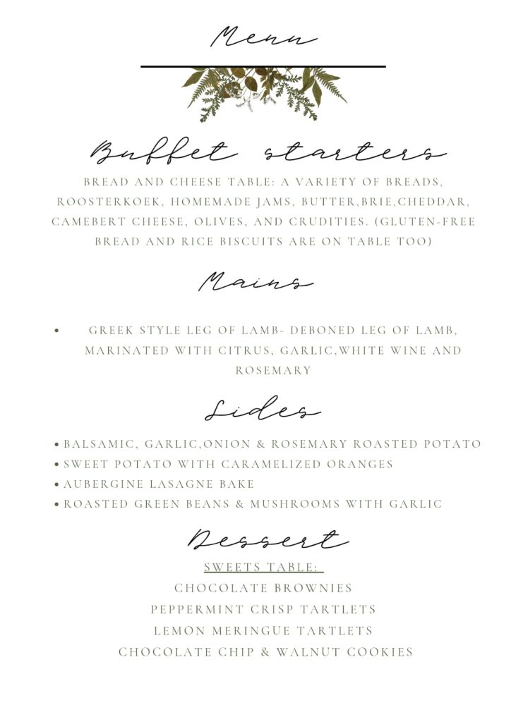 menu